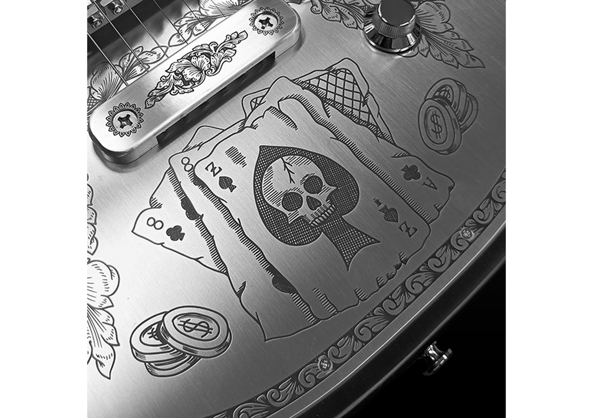 Zemaitis / Metal Front MFG-AC-24 Aces & Eights Black