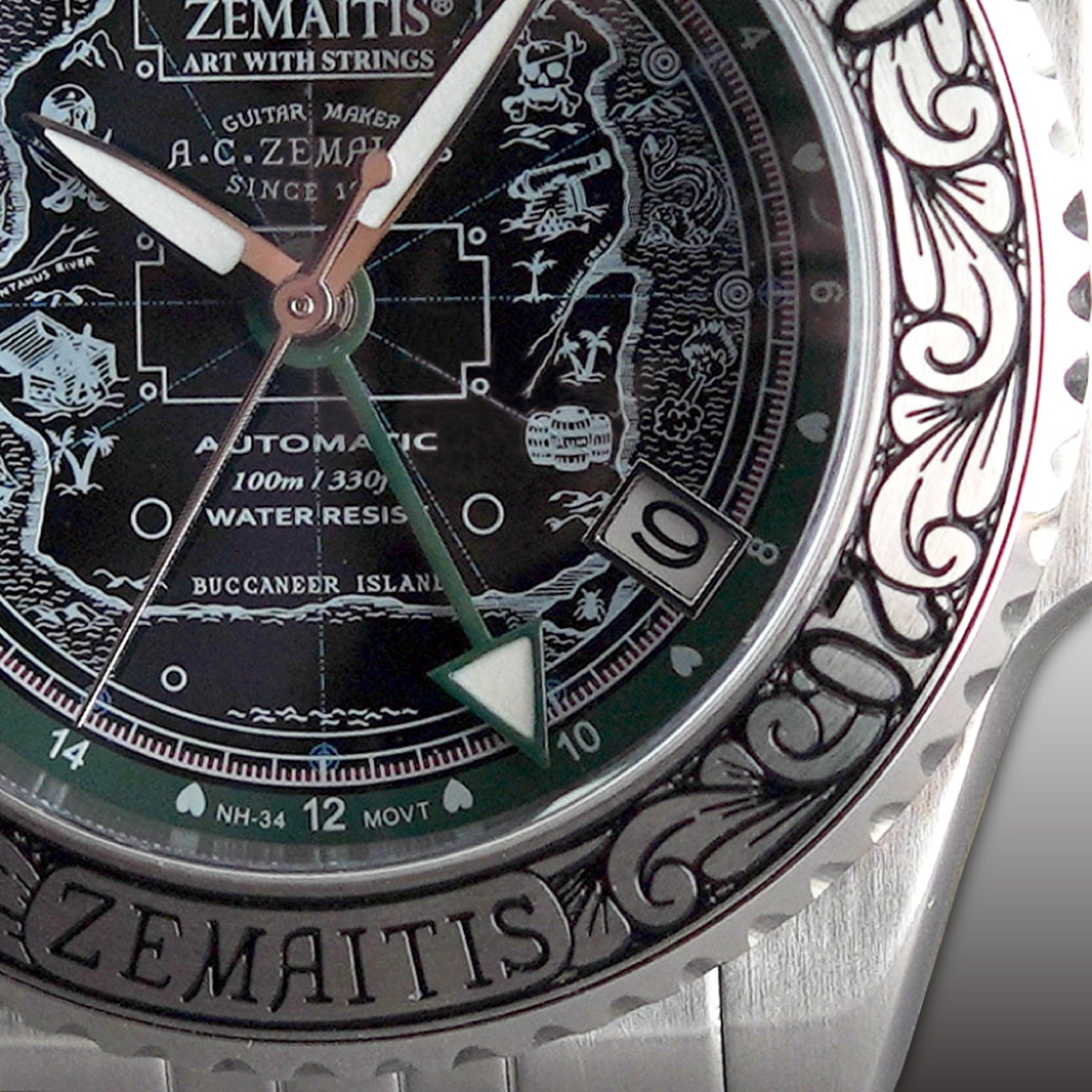 Zemaitis / ZWDF24BI Disk Front ゼマイティス セイコー 腕時計