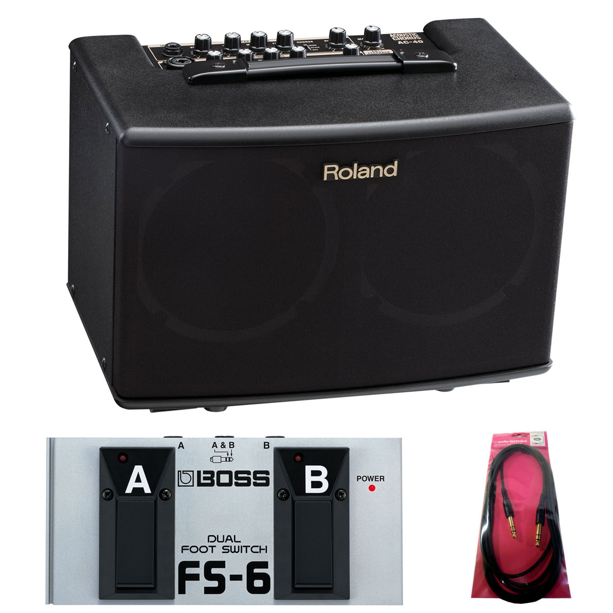 Roland / AC-40 Acoustic Chorus 【BOSS FS-6 Dual  Footswitchセット】【アコースティックギター用アンプ】
