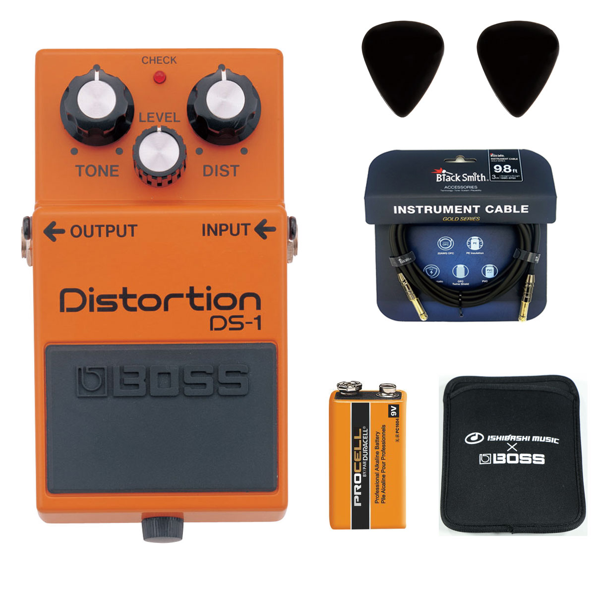 BOSS / DS-1 Distortion 【ピック+STS3(ケーブル)+PROCELL+スリーブ