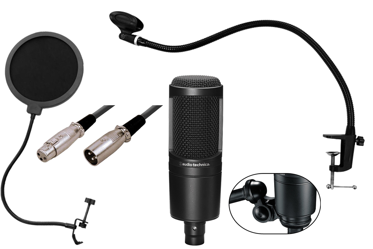 Audio−technica AT2020 ケーブル スタンド付き 器材 