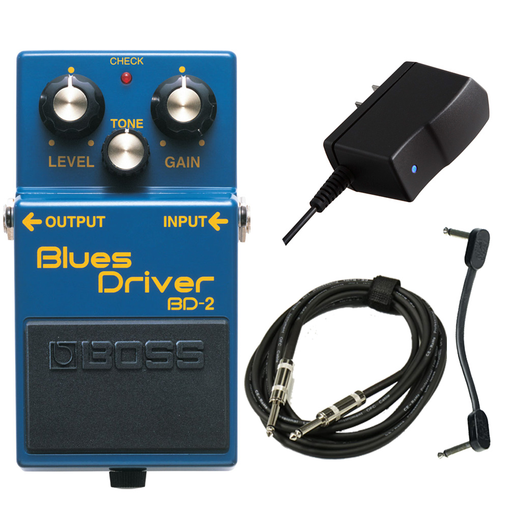 BOSS / BD-2 Blues Driver AC安心スタートセット  -純正ACアダプターPSA100S2、3.5mギターケーブル、パッチケーブル- | イシバシ楽器