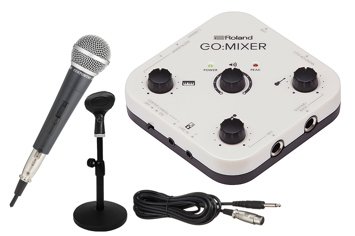 Roland / GO:MIXER -マイク、スタンド、AUXケーブル付のカンタン配信スタートセット- Audio Mixer for  Smartphones (GOMIXER)