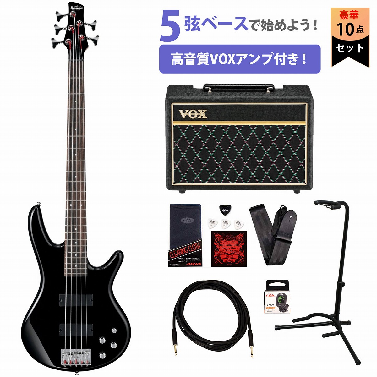 Ibanez / Gio GSR205B-BK (Black) アイバニーズ [5弦ベース] VOXアンプ