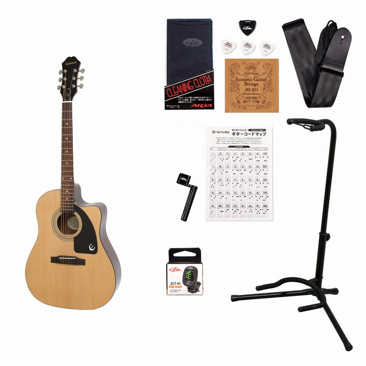 EPIPHONE BY GIBSON / J-15 EC NA (AJ-100CE)アコギ入門豪華12点