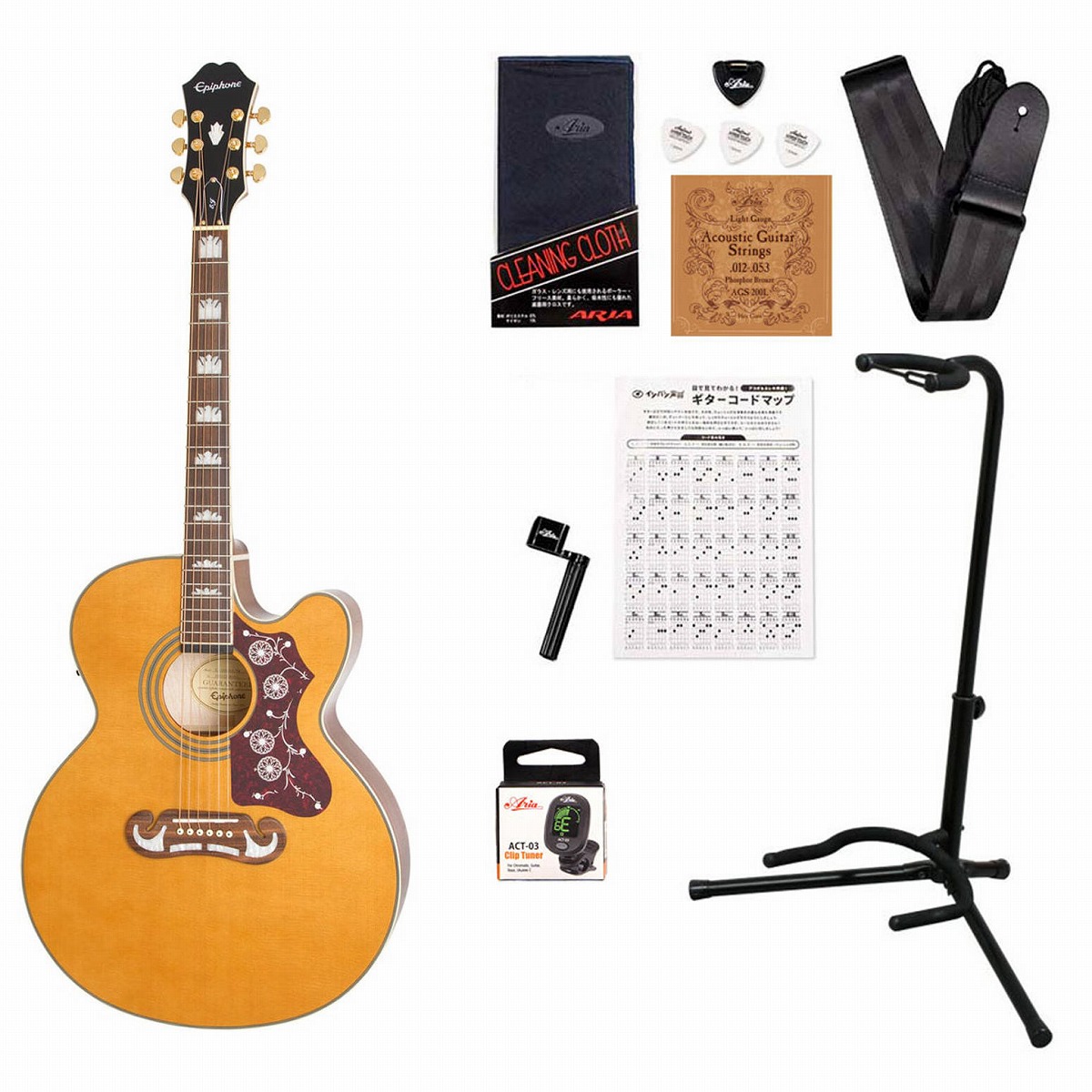 EPIPHONE BY GIBSON / J-200EC STUDIO VN (EJ-200SCE)アコギ入門豪華12点初心者セット