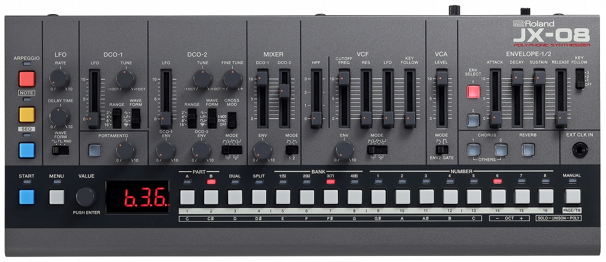 ローランド JX-08+K25m Roland Boutique JX-08 Synthesizer Module with K-25m Keyboard