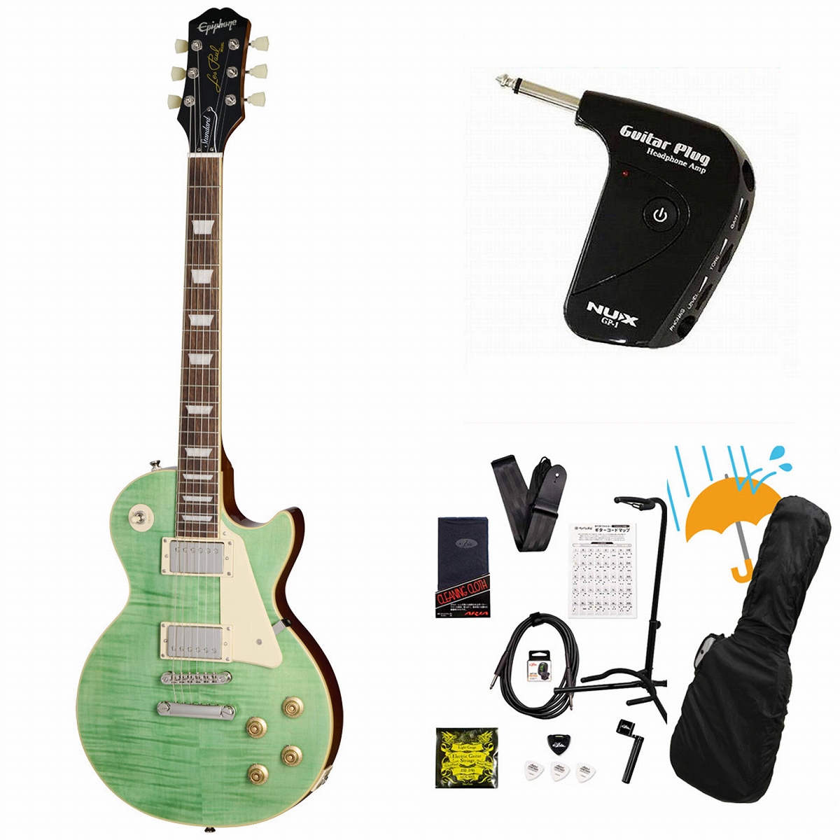 Epiphone / Inspired by Gibson Les Paul Standard 50s Figured Seafoam Green エピフォン レス ポール GP-1アンプ付属エレキギター初心者セットR
