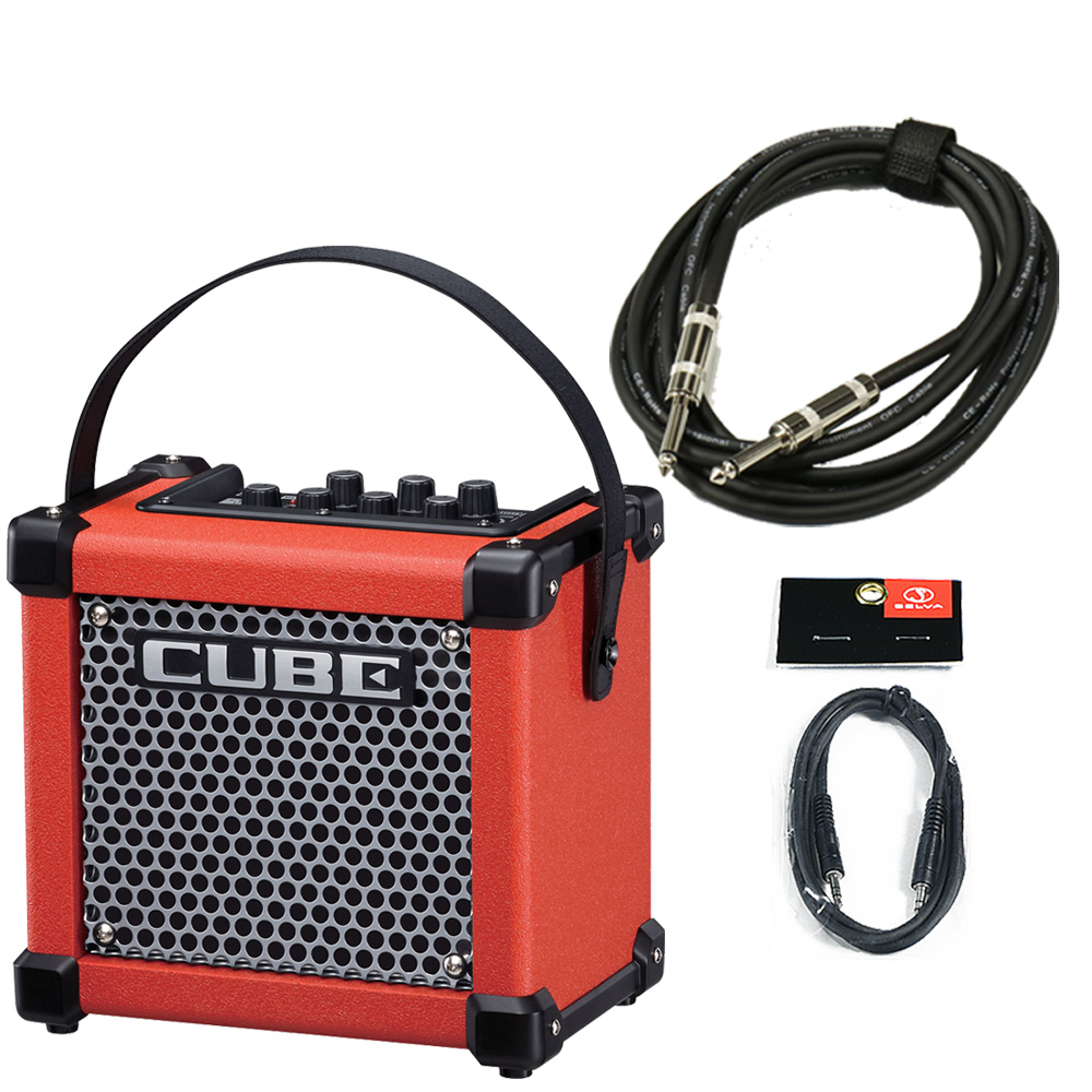 Roland MICRO CUBE GX RED -3.5mシールド、ミニステレオケーブルセット- イシバシ楽器 ローランド ギターアンプ MICRO CUBE GX ブラック