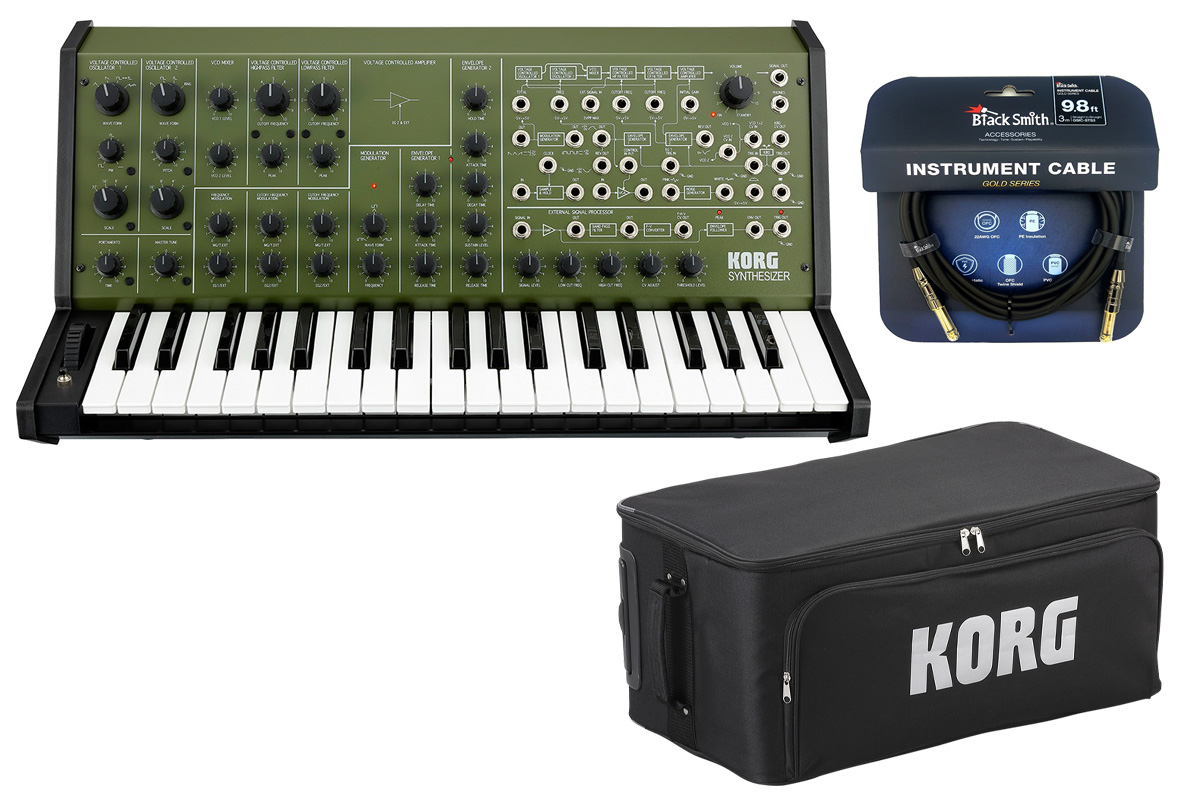 Korg Ms Fs Green アナログ モノフォニック シンセ 専用キャリングバッグ付 ケーブルプレゼント イシバシ楽器