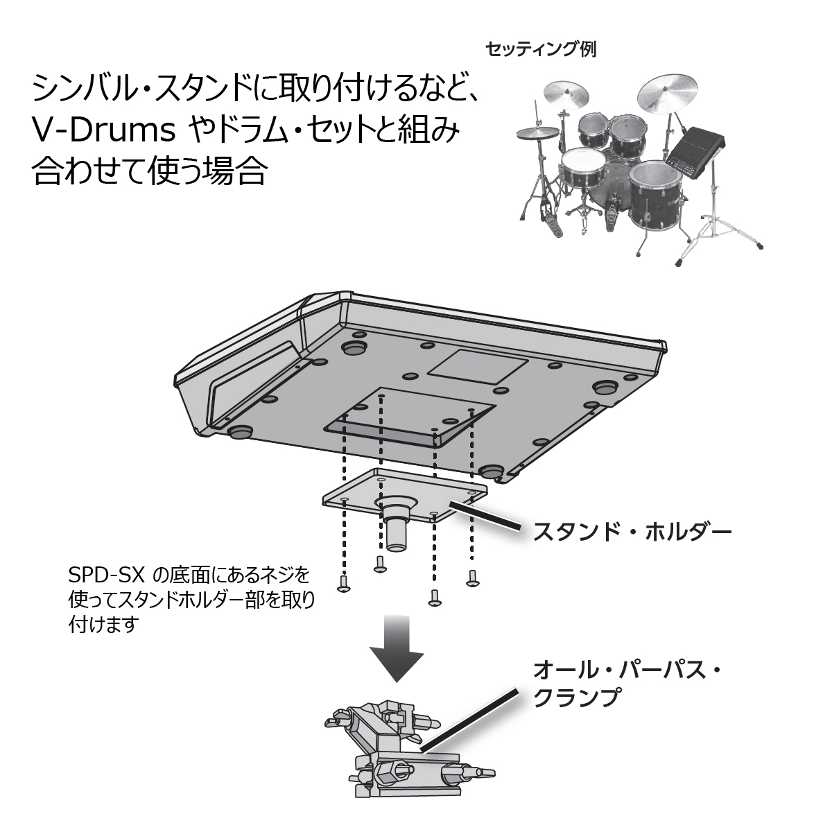 Roland / SPD-SX サンプリング・パッド 純正クランプAPC-33 Roland / SPD-SX サンプリング・パッド 純正クランプAPC-33