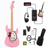 【最終値下げ】ハローキティ　エレキギター Squier ヘッドホンアンプ付 最終値下げ】ハローキティ エレキギター Squier ヘッドホン