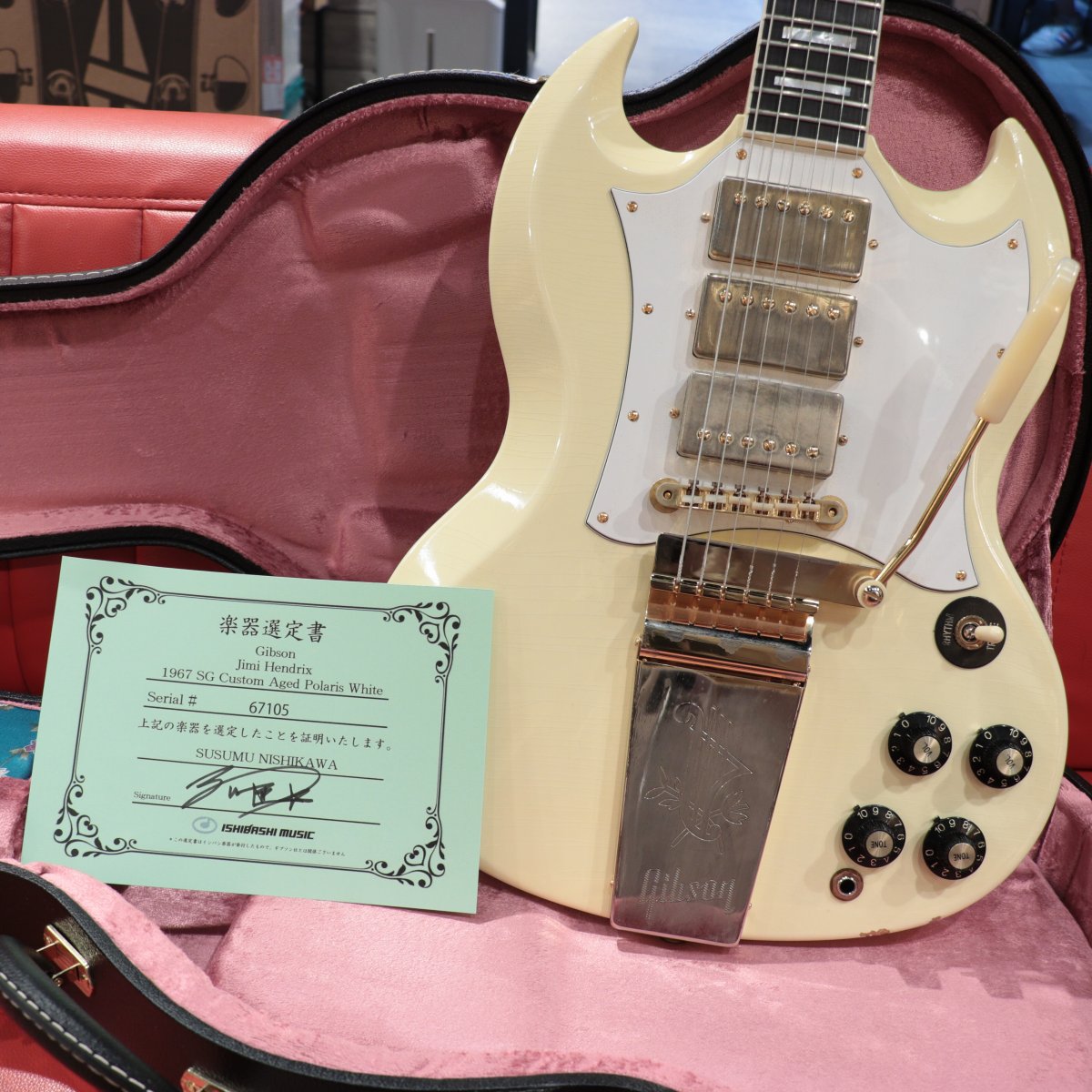 Gibson Jimi Hendrix 1967 SG Custom Aged Polaris White