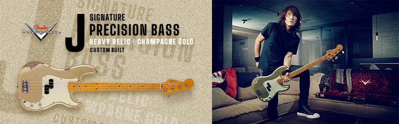 J SIGNATURE PRECISION BASS - HEAVY RELIC | CHAMPAGNE GOLD - CUSTOMBUILT