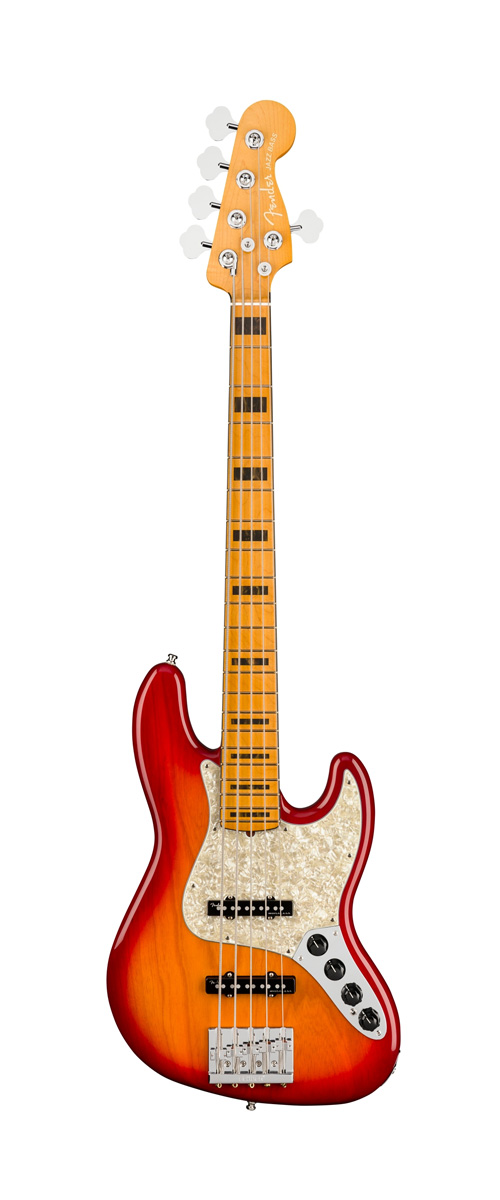 Jazz Bass V Maple Fingerboard Plasma Red Burst