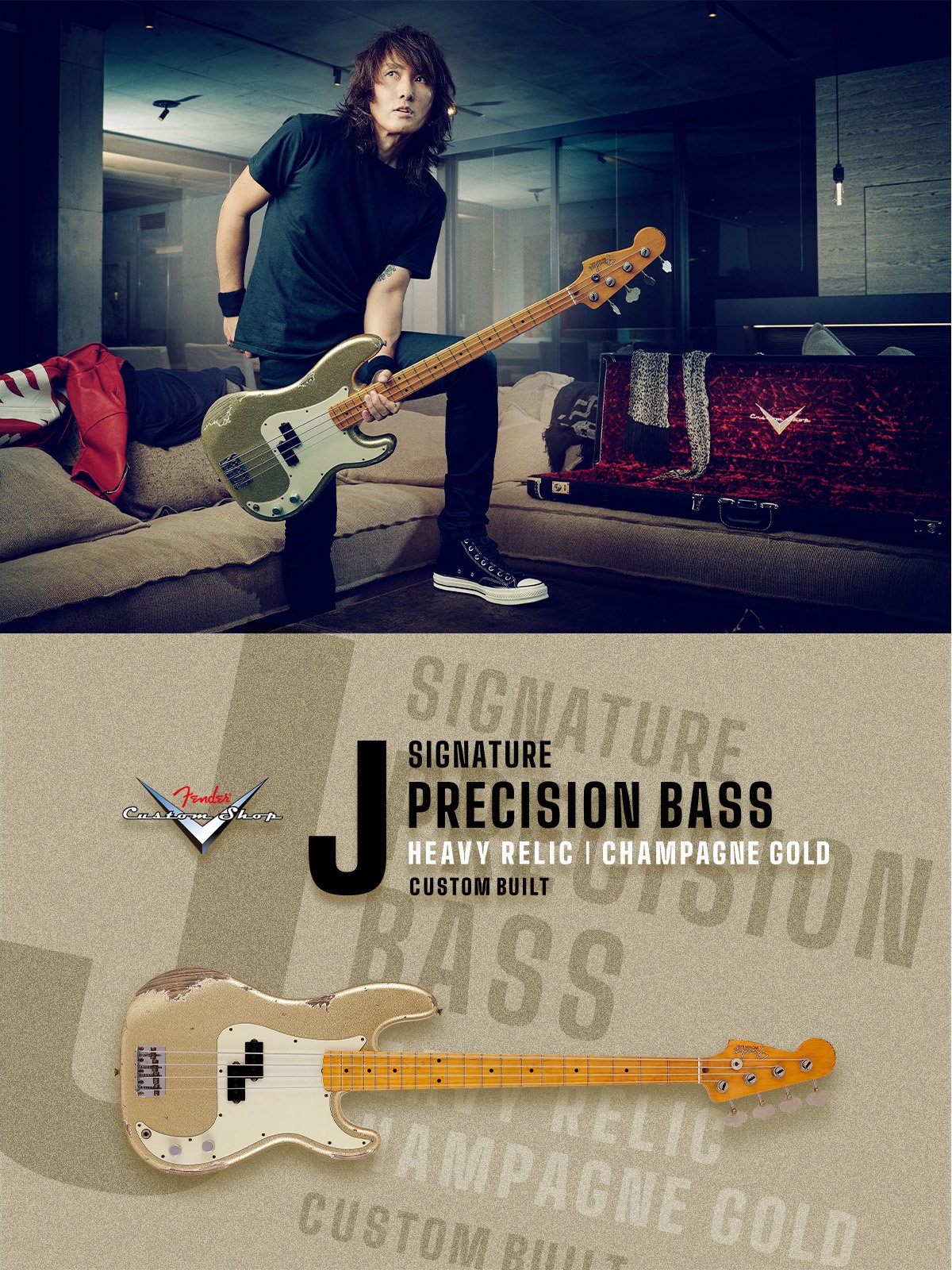 人気を誇る Fender Custom Shop J Signature Precision Bass Heavy Relic Champagne Gold Luna Sea ジェイ ルナシー フェンダーカスタムショップ プレシジョンベース プレベ シグネチャーモデル Fucoa Cl