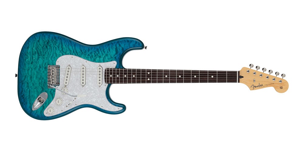 Made in Japan Hybrid II Stratocaster QMT, Rosewood Fingerboard, Aquamarine