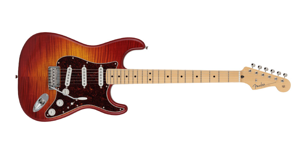 Made in Japan Hybrid II Stratocaster FMT, Maple Fingerboard, Sunset Orange Transparent