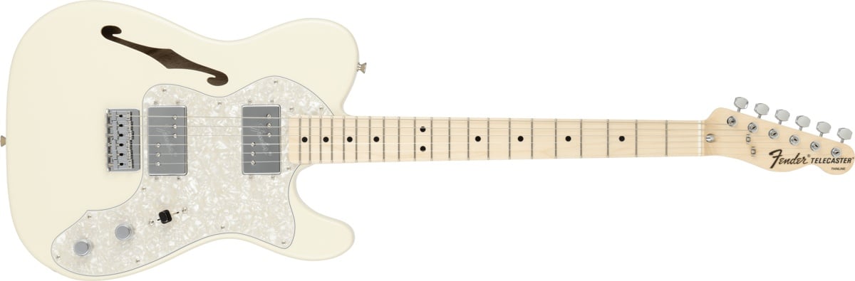 70s Telecaster Thinline Maple Fingerboard Olympic White