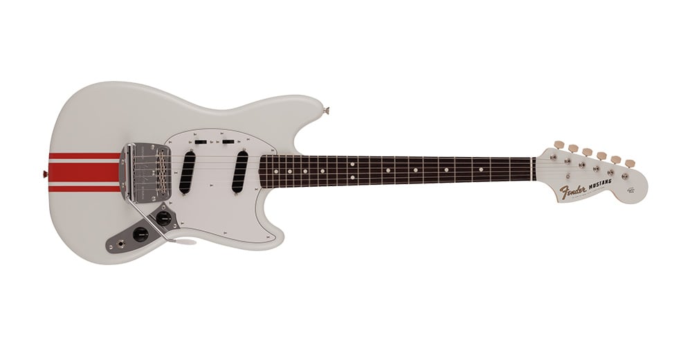 2023 Collection Late 60s Mustang - Rosewood Fingerboard Olympic White with Red Competition Stripe