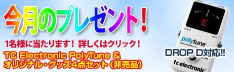 毎月厳選された楽器やアクセサリーが当たります！ 