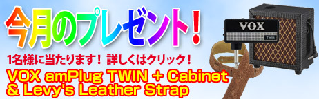 毎月厳選された楽器やアクセサリーが当たります！ 