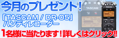 毎月厳選された楽器やアクセサリーが当たります！ 