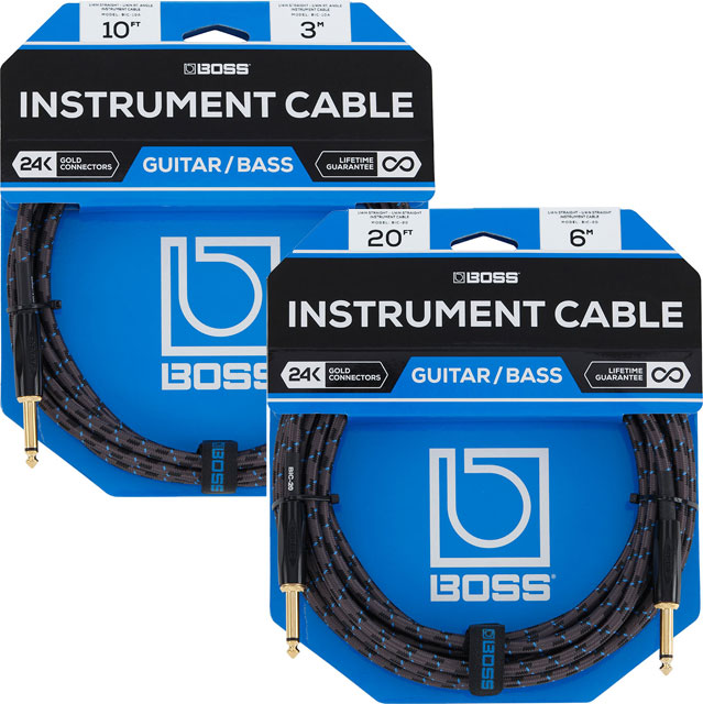BOSS社製・楽器用ケーブルBIC10A(3m)、BIC20(6m)2本セット