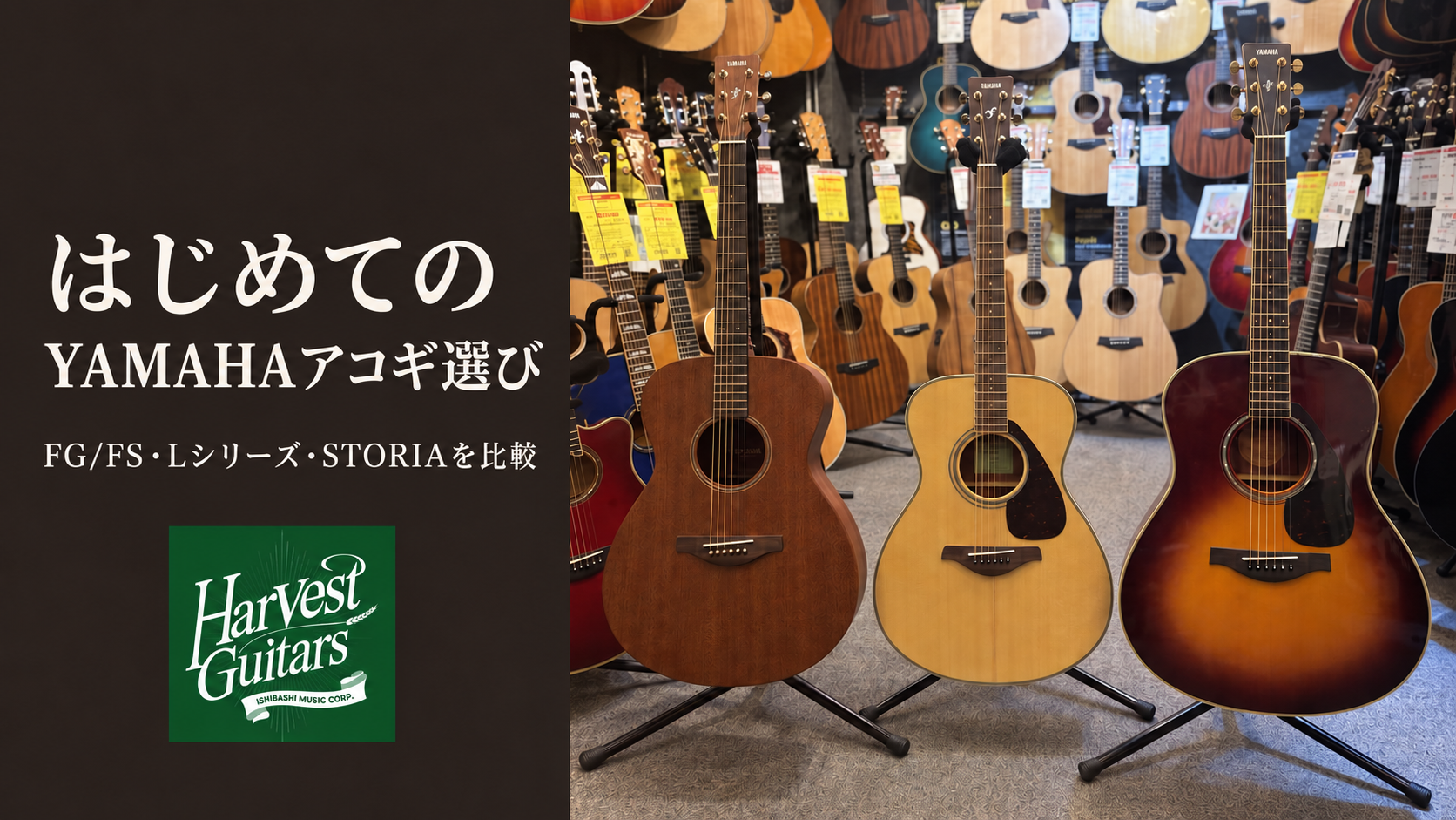 御茶ノ水本店 Harvest guitars】初めてのYAMAHAアコギ選び｜FG/FS800